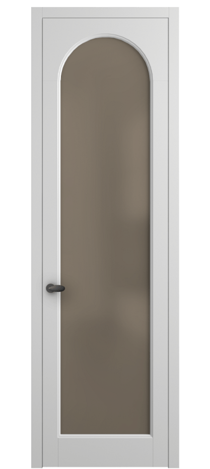 Межкомнатная дверь Palazzo 6804 Матовый белоснежный Сатинированное бронзовое стекло, триплекс, 8 мм Цена 91169 ₽ | Volhovec