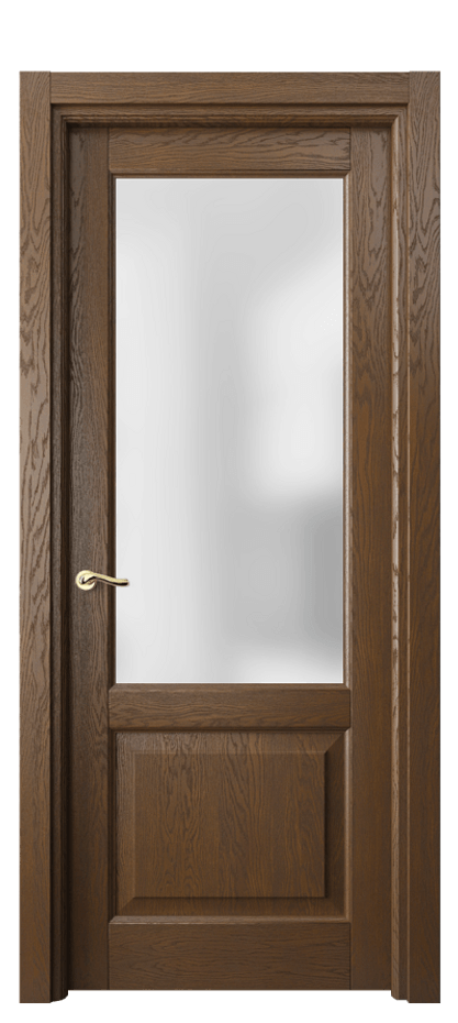 Межкомнатная дверь Лигнум 0740 Дуб королевский брашированный Сатинированное стекло Цена 143799 ₽ | Volhovec