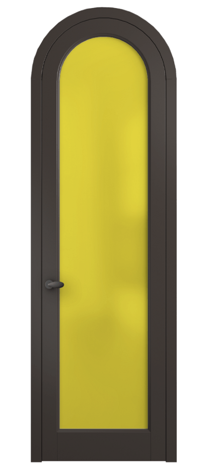 Межкомнатная дверь Palazzo 6814 Матовый антрацит Сатинированное жёлтое стекло, триплекс, 6мм Цена 117789 ₽ | Volhovec