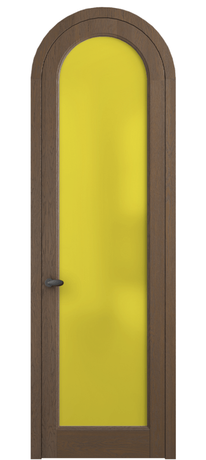 Межкомнатная дверь Palazzo 6814 Дуб туманный матовый Сатинированное жёлтое стекло, триплекс, 6мм Цена 194129 ₽ | Volhovec