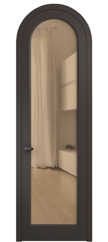 Межкомнатная дверь Palazzo 6814 Матовый антрацит Прозрачное оранжевое стекло, триплекс, 6мм Цена 117789 ₽ | Volhovec