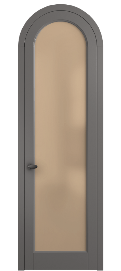 Межкомнатная дверь Palazzo 6814 Матовый классический серый Сатинированное оранжевое стекло, триплекс, 6мм Цена 117789 ₽ | Volhovec