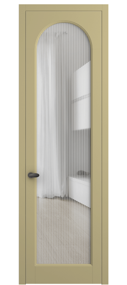 Межкомнатная дверь Palazzo 6804 Матовый белоснежный Рифлёное стекло "Moru", триплекс, 8 мм Цена 25683560 so'm | Volhovec