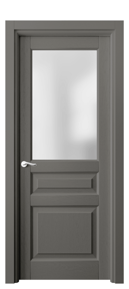Межкомнатная дверь Lignum 0710 Дуб классический серый Сатинированное стекло Цена 102479 ₽ | Volhovec