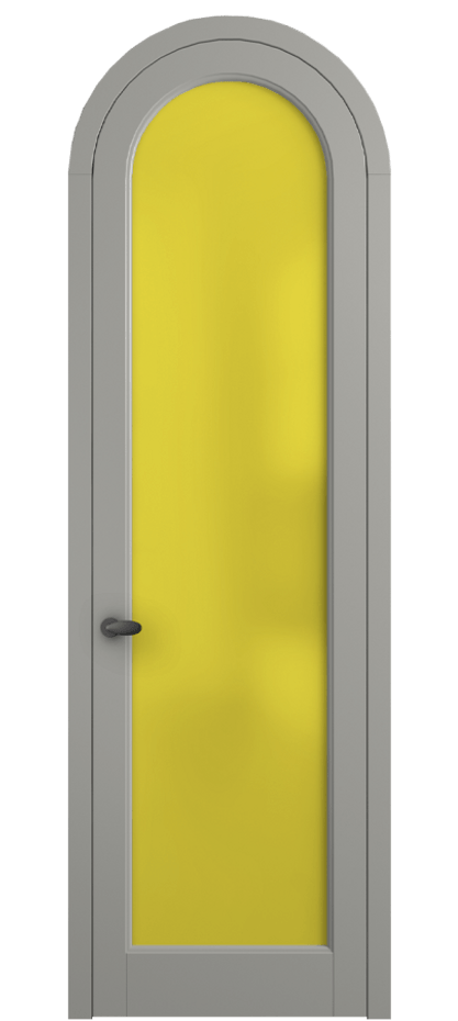 Межкомнатная дверь Palazzo 6814 Матовый нейтральный серый Сатинированное жёлтое стекло, триплекс, 6мм Цена 117789 ₽ | Volhovec
