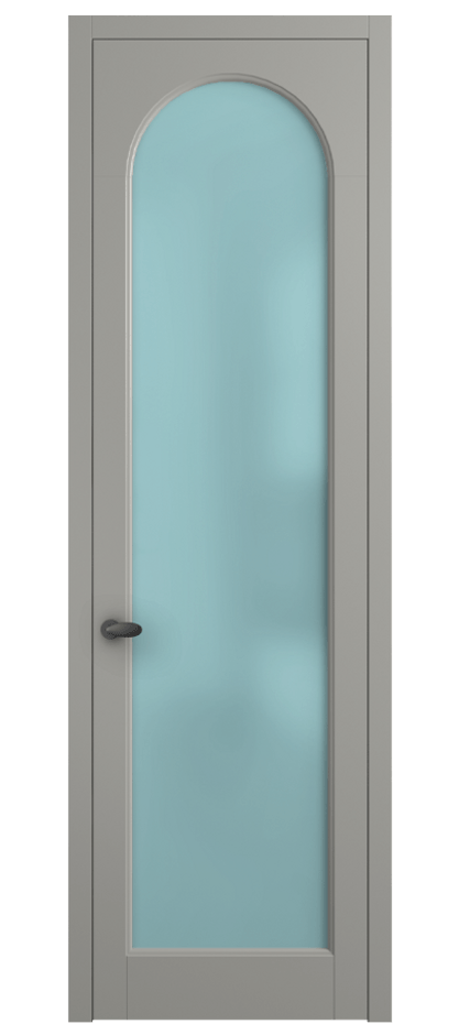 Межкомнатная дверь Palazzo 6804 Матовый нейтральный серый Сатинированное голубое стекло, триплекс, 6мм Цена 91169 ₽ | Volhovec