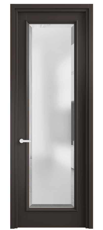 Межкомнатная дверь Шарм 6702 Матовый антрацит Сатинированное стекло с фацетом Цена 95899 ₽ | Volhovec