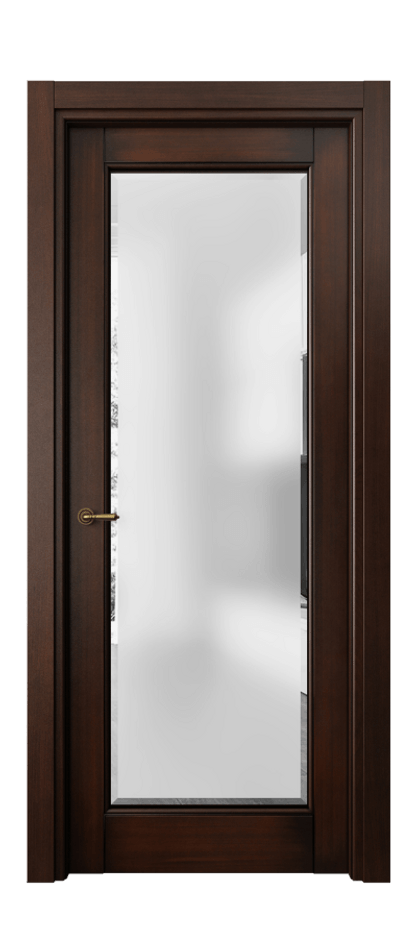 Межкомнатная дверь Toscana Rombo 6300 Бук тёмный с патиной Сатинированное стекло с фацетом, 6 мм Цена 105899 ₽ | Volhovec