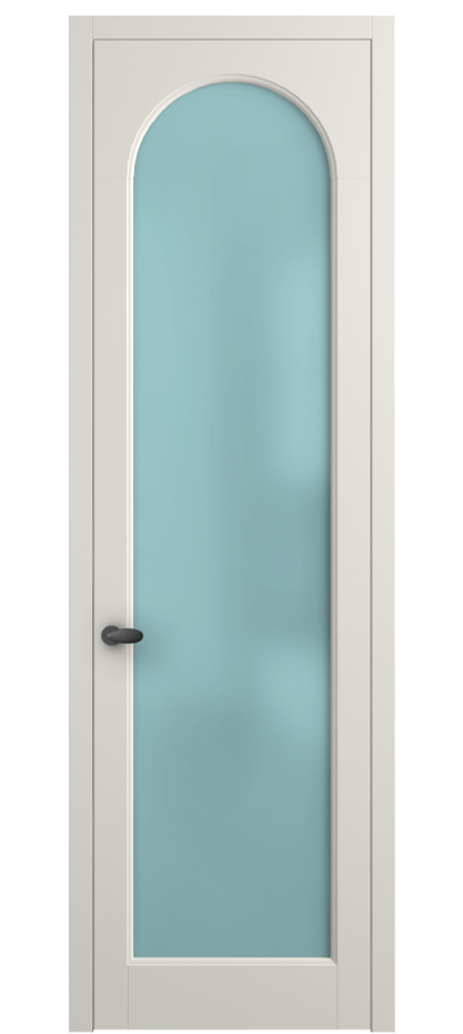 Межкомнатная дверь Palazzo 6804 Матовый жемчужный Сатинированное голубое стекло, триплекс, 6мм Цена 91169 ₽ | Volhovec
