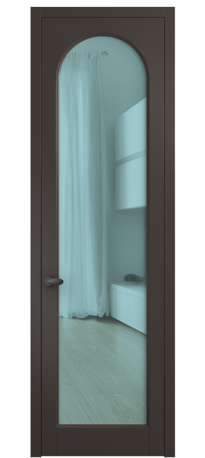 Межкомнатная дверь Palazzo 6804 Матовый антрацит Прозрачное голубое стекло, триплекс, 6мм Цена 91169 ₽ | Volhovec