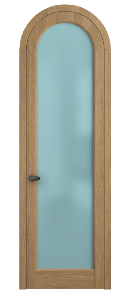 Межкомнатная дверь Palazzo 6814 Дуб пшеничный матовый Сатинированное голубое стекло, триплекс, 6мм Цена 194129 ₽ | Volhovec