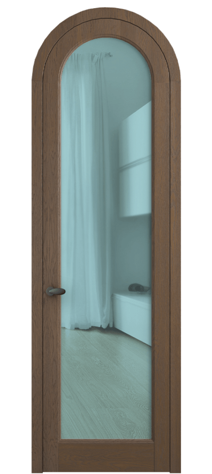 Межкомнатная дверь Palazzo 6814 Дуб туманный матовый Прозрачное голубое стекло, триплекс, 6мм Цена 194129 ₽ | Volhovec