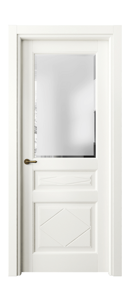 Дверь межкомнатная Тоскана Ромбо 6344 Матовый жемчужный Сатинированное стекло с фацетом Гладкий наличник МЖМ Цена 100899 ₽ Наличники уже входят в базовый комплект. Фабрика дверей Волховец 8 (800) 551 43 19 Межкомнатная дверь Тоскана Ромбо 6344 Матовый жемчужный Сатинированное стекло с фацетом Цена 100899 ₽ | Volhovec