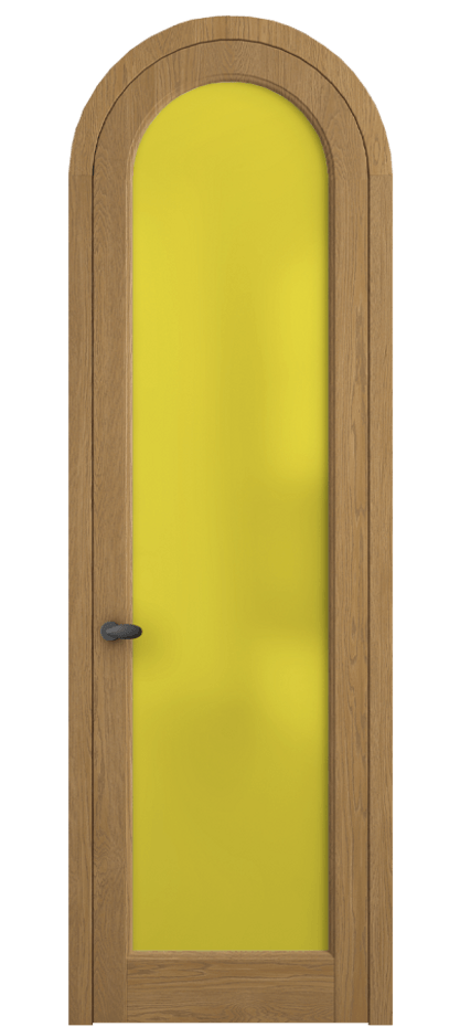 Межкомнатная дверь Palazzo 6814 Дуб солнечный матовый Сатинированное жёлтое стекло, триплекс, 6мм Цена 194129 ₽ | Volhovec