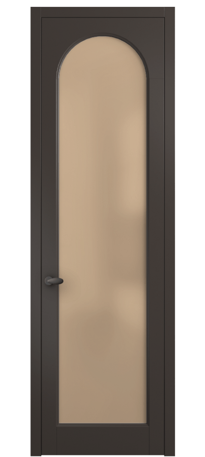 Межкомнатная дверь Palazzo 6804 Матовый антрацит Сатинированное оранжевое стекло, триплекс, 6мм Цена 91169 ₽ | Volhovec