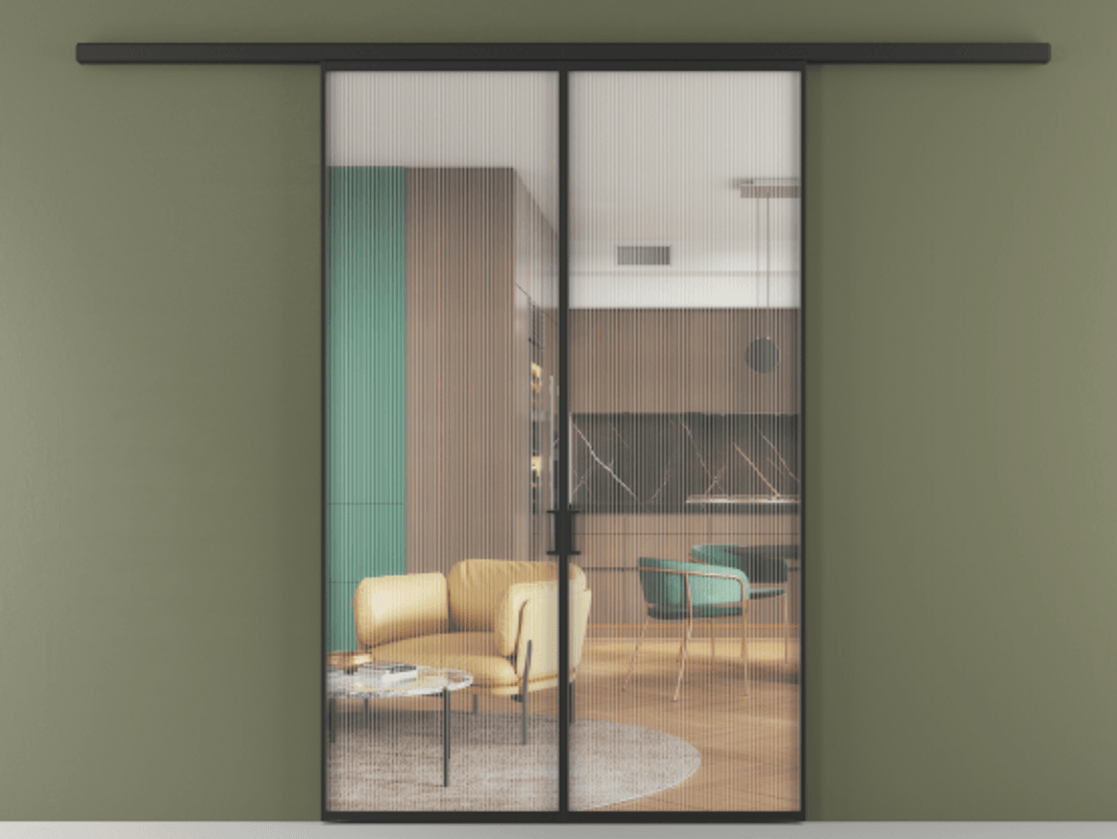 Перегородка Formato вдоль стены 2 створки АЛПР 040.01 Алюминий Черный Рифлёное стекло "Moru", триплекс. Скрытый короб ЧЕР Цена 199580 ₽ 1. Полотно 2 шт. (800/2100 мм)
2. Комплект установки раздвижной системы
3. Базовый комплект фурнитуры
4.Ручка RONDO
. Фабрика дверей Волховец 8 (800) 551 43 19 Перегородка Formato вдоль стены 2 створки АЛПР 040.01 Алюминий Черный Рифлёное стекло "Moru", триплекс Цена 199580 ₽ | Volhovec