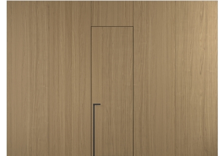 Панели для отделки стен Стеновая панель в древесной отделке Дуб миндальный матовый рифт. Цвет Дуб миндальный матовый рифт. Материал Радиальный шпон Naturwood. Коллекция Древесные отделки. Картинка.