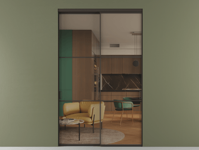 Алюминевая перегородка АЛПР 040.03_ААН_Бронза триплекс_new. Цвет Алюминий антрацит. Материал Алюминий в эмали. Коллекция Перегородка Formato внутри проёма двустворчатая. Фото. Алюминевая перегородка АЛПР 040.03_ААН_Бронза триплекс_new. Цвет Алюминий антрацит. Материал Алюминий в эмали. Коллекция Перегородка Formato внутри проёма двустворчатая. Картинка.