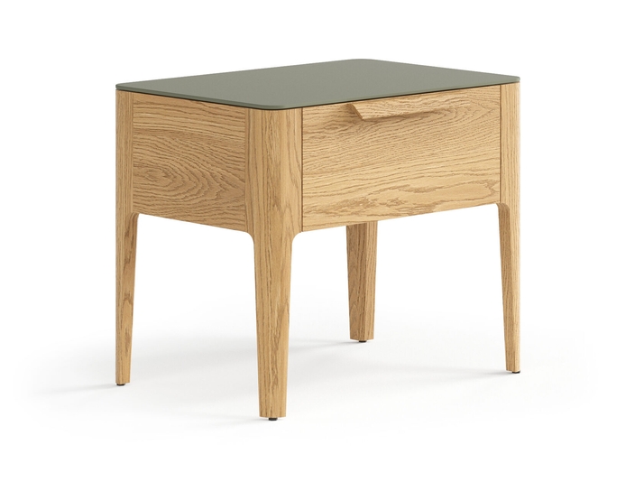 Мебель Тумба прикроватная Piega 1 ящик. Цвет Дуб пшеничный матовый. Материал Массив дуба матовый. Коллекция Тумба прикроватная Piega 1 ящик. Картинка.