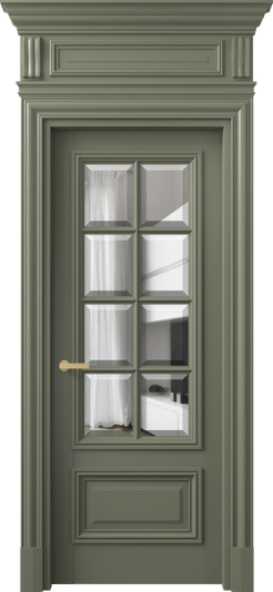 Дверь межкомнатная 7316 МОТ ПРОЗ Ф. Цвет Матовый оливковый тёмный. Материал Гладкая эмаль. Коллекция Антик. Картинка.
