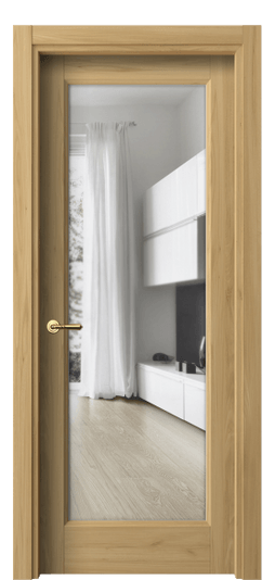 Дверь межкомнатная 1402 СЛВ Прозрачное стекло. Цвет Солнечный вяз. Материал Ламинатин. Коллекция Galant. Картинка.