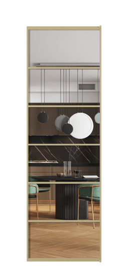 Дверь межкомнатная АЛПЛ040.04 ЗОЛ Золотой Crystalvision. Цвет . Материал Алюминий металлик. Коллекция Формато. Картинка.