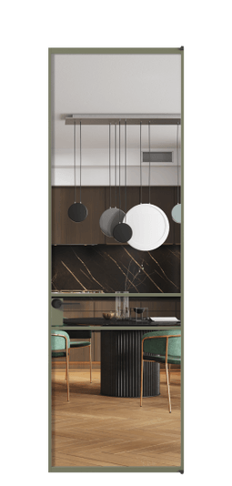 Дверь межкомнатная АЛПЛ040.02 Crystalvision АОТ. Цвет Алюминий оливковый тёмный. Материал Алюминий в эмали. Коллекция Формато. Картинка.