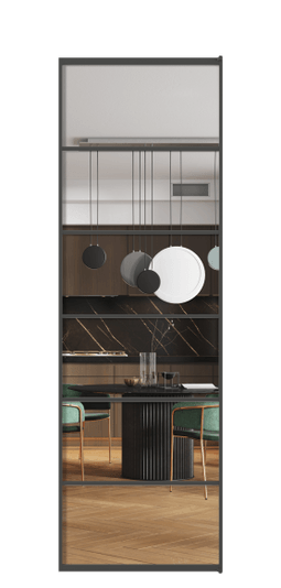 Дверь межкомнатная АЛПЛ040.04 ГР Графитовый Crystalvision. Цвет . Материал Алюминий металлик. Коллекция Формато. Картинка.