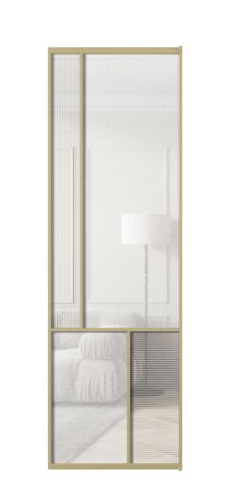 Дверь межкомнатная АЛПЛ041.20 ЗОЛ Золотой DUNE+LED. Цвет . Материал Алюминий металлик. Коллекция Мозаик. Картинка.