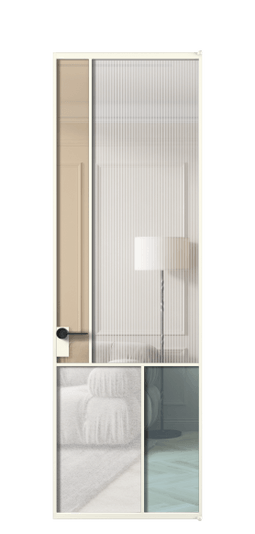 Межкомнатная дверь АЛПЛ041.20 АЖМ 4 стекла. Цвет Алюминий жемчужный. Материал Алюминий в эмали. Коллекция Mosaic. Фото. Дверь межкомнатная АЛПЛ041.20 АЖМ 4 стекла. Цвет Алюминий жемчужный. Материал Алюминий в эмали. Коллекция Mosaic. Картинка.