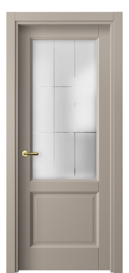 Дверь межкомнатная 1422 МБСК Сатинированное стекло лофт. Цвет Матовый бисквитный. Материал Гладкая эмаль. Коллекция Galant. Картинка.