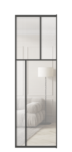 Дверь межкомнатная АЛПЛ041.22 ГР Графитовый DUNE+LED. Цвет . Материал Алюминий металлик. Коллекция Мозаик. Картинка.