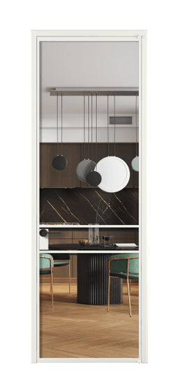 Дверь межкомнатная АЛПЛ040.02 АССР Crystalvision. Цвет Алюминий светло-серый. Материал Алюминий в эмали. Коллекция Formato. Картинка.