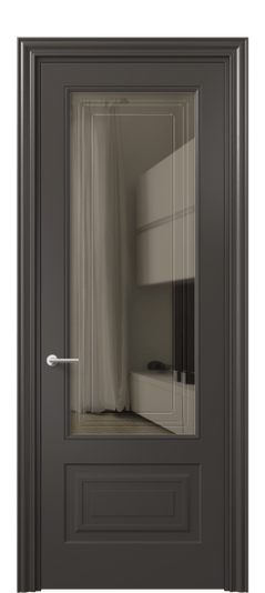 Межкомнатная дверь 8442 МАН Бронза с гравировкой. Цвет Матовый антрацит. Материал Гладкая эмаль. Коллекция Mascot. Фото. Дверь межкомнатная 8442 МАН Бронза с гравировкой. Цвет Матовый антрацит. Материал Гладкая эмаль. Коллекция Mascot. Картинка.