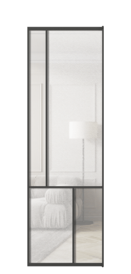 Дверь межкомнатная АЛПЛ041.20 ГР Графитовый DUNE+LED. Цвет . Материал Алюминий металлик. Коллекция Мозаик. Картинка.