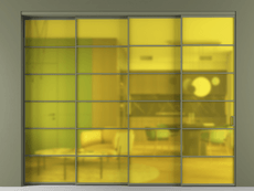 Перегородка Formato внутри проёма 4 створки с синхронным механизмом