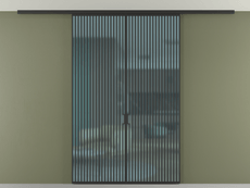 Перегородка Formato вдоль стены на потолок 2 створки