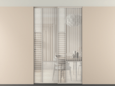 Перегородка Mosaic внутри проёма двустворчатая со скрытым креплением в потолок