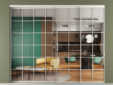 Перегородка Formato внутри проёма 4 створки с синхронным механизмом