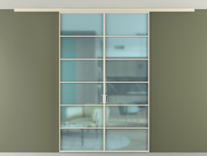 Перегородка Formato вдоль стены на потолок двустворчатая