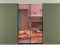 Перегородка Formato внутри проёма двустворчатая со скрытым креплением в потолок