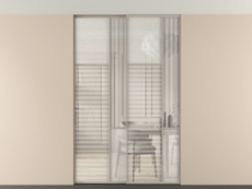 Перегородка Mosaic внутри проёма двустворчатая со скрытым креплением в потолок