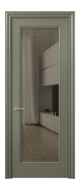 Дверь межкомнатная 8400 МОТ Бронза с гравировкой. Цвет Матовый оливковый тёмный. Материал Гладкая эмаль. Коллекция Mascot. Картинка.